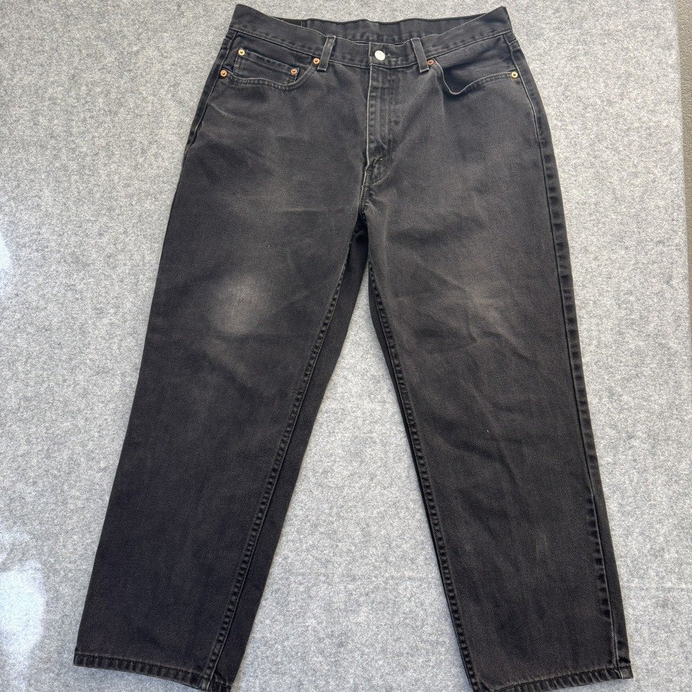 Levis Jeans Mens 36x29 Black 550 Denim Tapered Leg Cotton Stretch Relaxed Fit